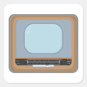 Old Fashioned Television Retro TV Square Sticker (Voorkant)