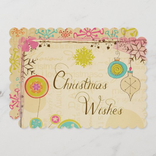 Old Fashioned Typography Holiday Feestdagenkaart (Voorkant / Achterkant)