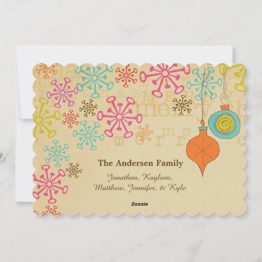 Old Fashioned Typography Holiday Feestdagenkaart (Achterkant)