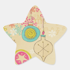 Old Fashioned Typography Holiday Star Sticker