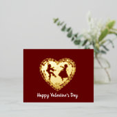 Old Fashioned Valentijn Silhouette Folie Feestdagen Briefkaart (Staand Voorkant)