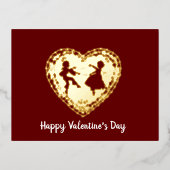 Old Fashioned Valentijn Silhouette Folie Feestdagen Briefkaart (Voorkant)
