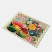Old fashioned vegetable fruit flower seed advertis deurmat (Schuin)