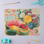Old fashioned vegetable fruit flower seed advertis tissuepapier (Craft)