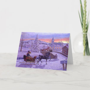 Old Fashioned Vintage Kerstmis Feestdagen Kaart