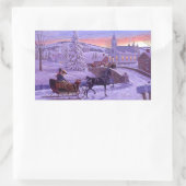 Old Fashioned Vintage Kerstmis Rechthoekige Sticker (Tas)