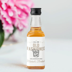 Old Fashioned Whiskey Bourbon Verjaardagsfeest Likeurfles Etiket