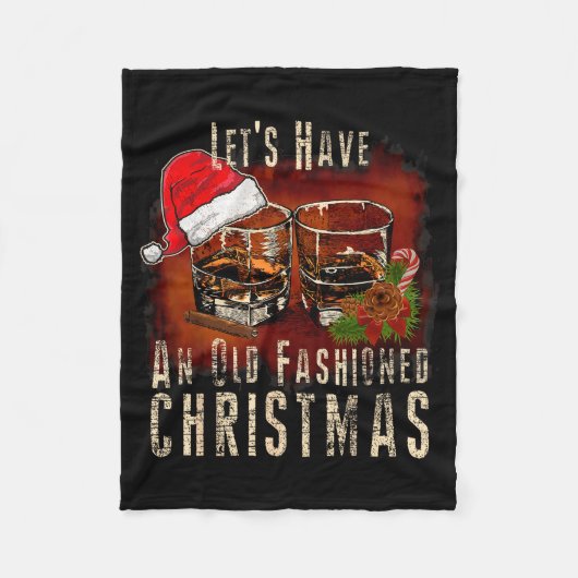 Old Fashioned Whiskey Christmas - Bourbon Tail Dri Fleece Deken (Voorkant)