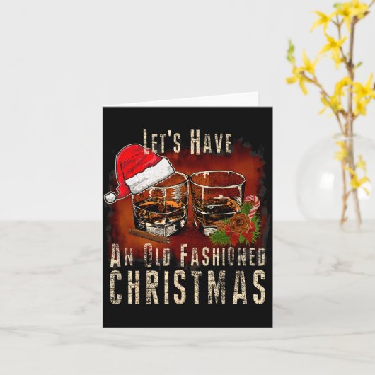 Old Fashioned Whiskey Christmas - Bourbon Tail Dri Kaart (Gele Bloem)