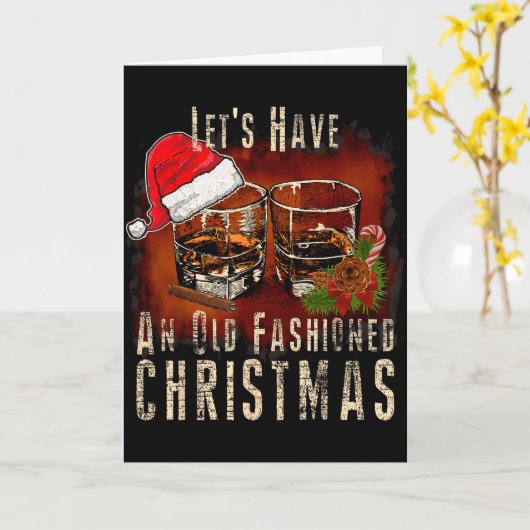 Old Fashioned Whiskey Christmas - Bourbon Tail Dri Kaart (Gele Bloem)