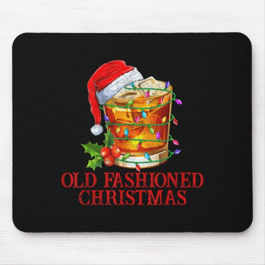 Old Fashioned Whiskey Christmas Funny Bourbon Tail Muismat (Voorkant)