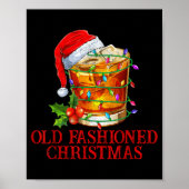 Old Fashioned Whiskey Christmas Funny Bourbon Tail Poster (Voorkant)