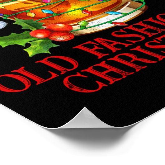 Old Fashioned Whiskey Christmas Funny Bourbon Tail Poster (Hoek)