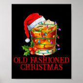 Old Fashioned Whiskey Christmas Funny Bourbon Tail Poster (Voorkant)