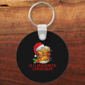Old Fashioned Whiskey Christmas Funny Bourbon Tail Sleutelhanger (Voorkant)
