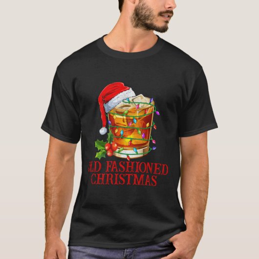 Old Fashioned Whiskey Christmas Funny Bourbon Tail T-shirt (Voorkant)