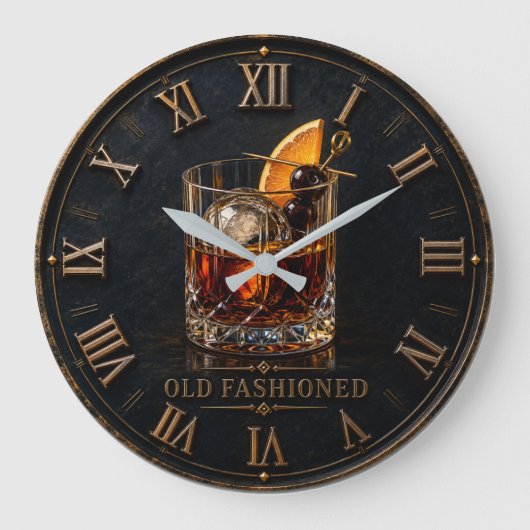 Old Fashioned Whiskey Cocktail Bar Decor Grote Klok (Voorkant)
