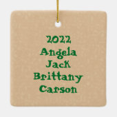 Old Fashioned Woodcut Santa Claus en Reindeer Keramisch Ornament (Achterkant)