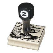 Old Fashioned Woodcut Santa Claus en Reindeer Rubberstempel (Stempel)
