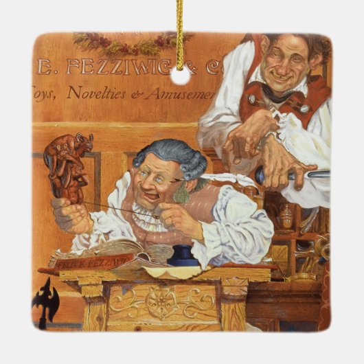 Old Fezziwig Keramisch Ornament (Achterkant)