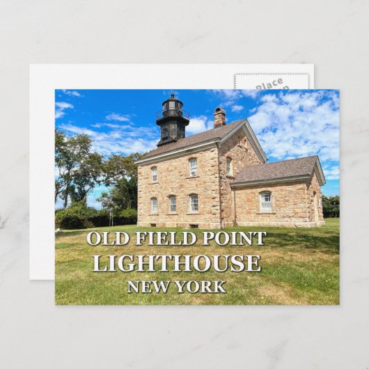 Old Field Point Lighthouse, New York Briefkaart (Voorkant / Achterkant)