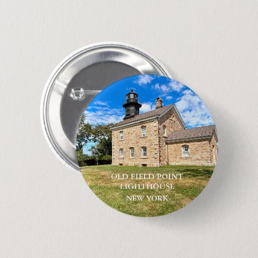 Old Field Point Lighthouse, New York Button (Voorkant /achterkant)