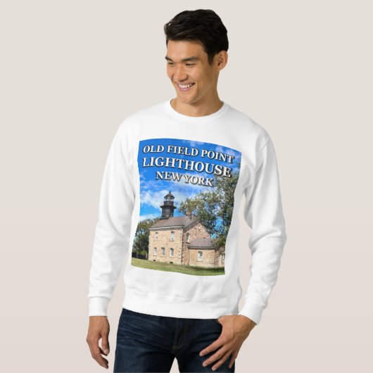 Old Field Point Vuurtoren, New York Sweatshirt (Voorkant volledig)