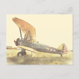 Old Fighter Biplane Airplanes Postcard Briefkaart