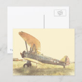 Old Fighter Biplane Airplanes Postcard Briefkaart (Voorkant / Achterkant)