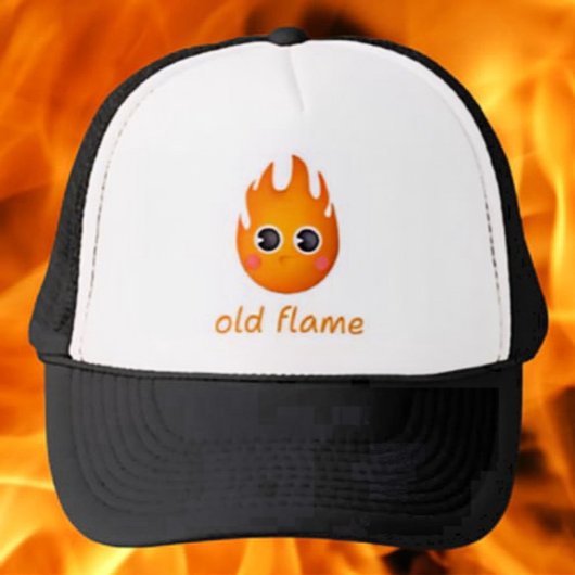 Old Flame Trucker Hat – Schattige Punny Flame Desi Pet