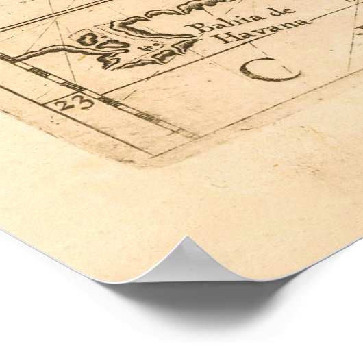 Old Florida and Bahamas Map (1680) Poster (Hoek)