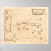 Old Florida and Bahamas Map (1680) Poster (Voorkant)