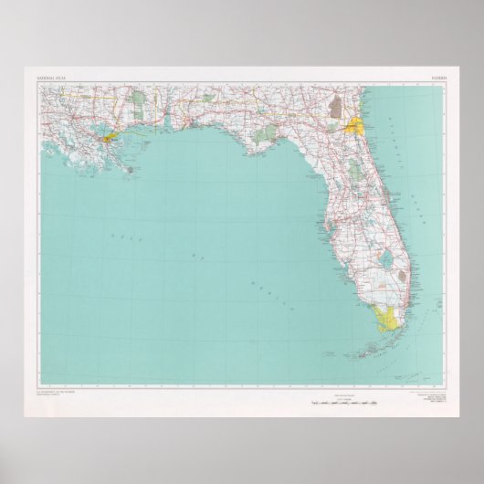 Old Florida Map (1976) Sunshine State Poster (Voorkant)