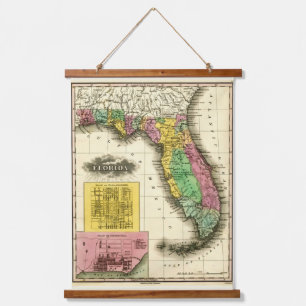 Old Florida Map Hangend Wandkleed