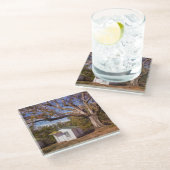  Old Florida Rustic Motel Cabins langs de weg Glazen Onderzetter (Schuin)