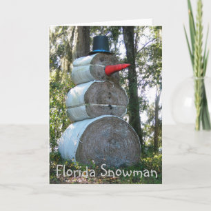 Old Florida Snowman Kaart