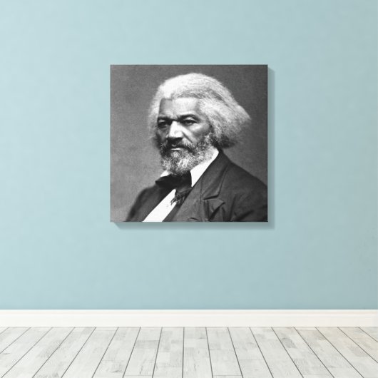 Old Fr3d3rick Bailey Douglas Afro-Amerikaanse held Canvas Afdruk (Insitu (Houten vloer))