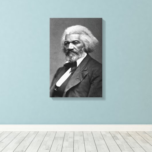 Old Fr3d3rick Bailey Douglas Afro-Amerikaanse held Canvas Afdruk (Insitu (Houten vloer))