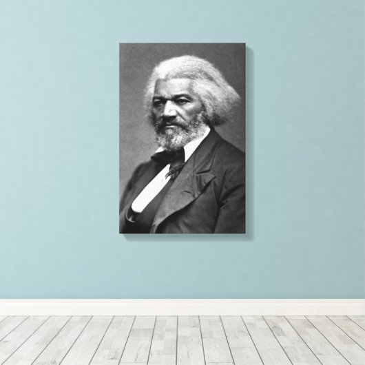 Old Fr3d3rick Bailey Douglas Afro-Amerikaanse held Canvas Afdruk (Insitu (Houten vloer))