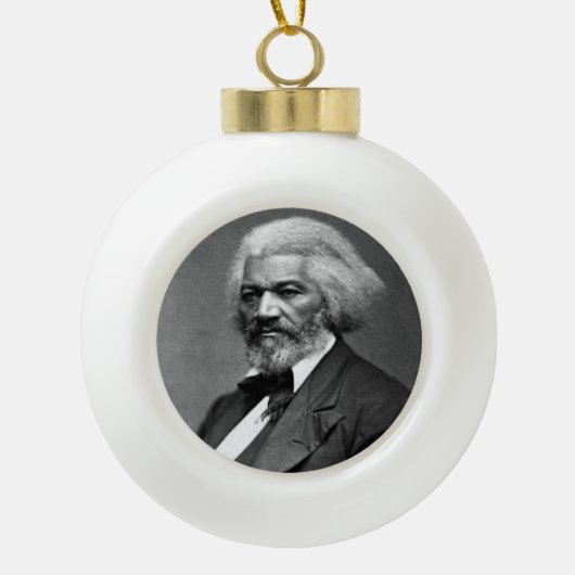 Old Fr3d3rick Bailey Douglas Afro-Amerikaanse held Keramische Bal Ornament (Voorkant)