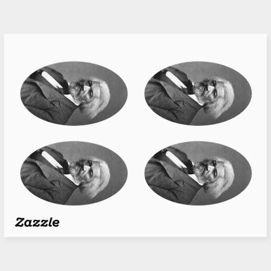 Old Fr3d3rick Bailey Douglas Afro-Amerikaanse held Ovale Sticker (Vel)