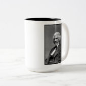 Old Fr3d3rick Bailey Douglas Afro-Amerikaanse held Tweekleurige Koffiemok (Voorkant rechts)