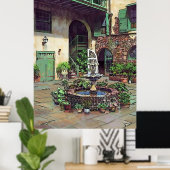 Old French Courtyard Poster (Thuiskantoor)