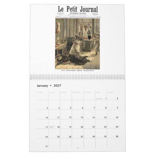Old French Crime Calendar Kalender (Jan 2027)