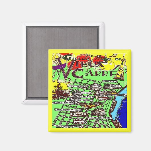 Old French Quarter MAp Magneet (Voorkant / Achterkant)