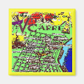 Old French Quarter MAp Magneet (Voorkant)