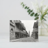 Old French Quarter Street 1906 Briefkaart (Staand voorkant)