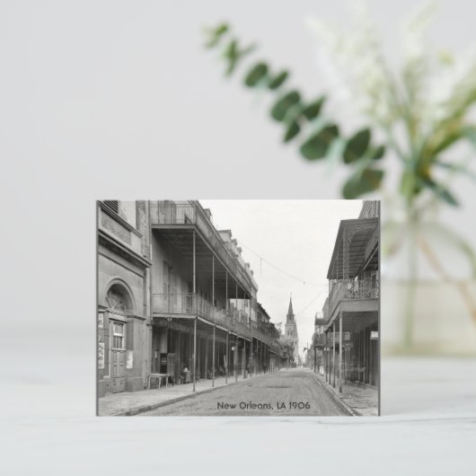 Old French Quarter Street 1906 Briefkaart (Staand voorkant)
