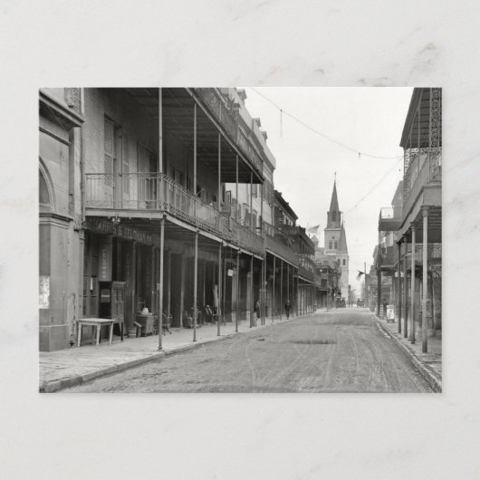 Old French Quarter Street Briefkaart (Voorkant)