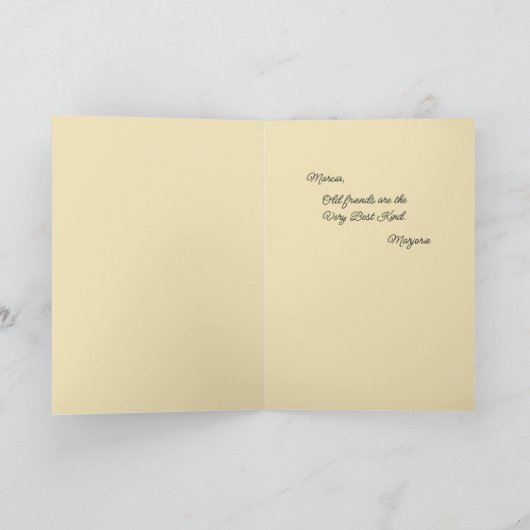 Old Friends Best Friends Wenskaart Bedankkaart (Binnen)